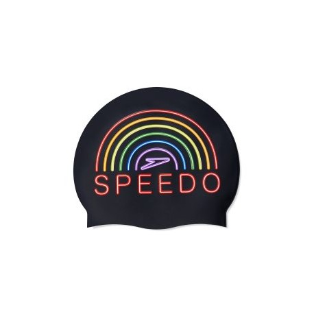 SPEEDO SILICONE PRIDE CAP BLACK/RAINBOW