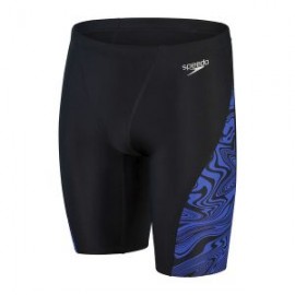 SPEEDO MENS ALLOVER V-CUT JAMMER BLACK/BLUE