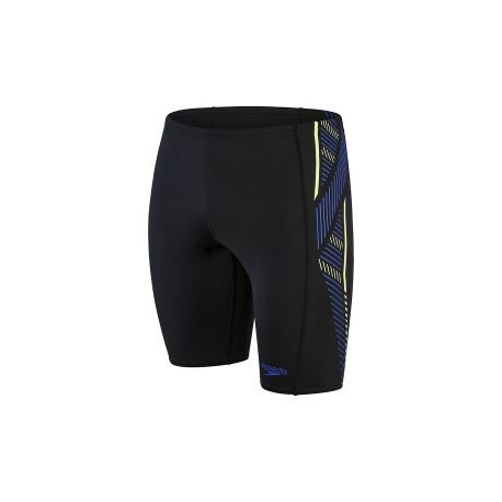 SPEEDO MENS TECH PANEL JAMMER BLACK/YELLOW/BLUE