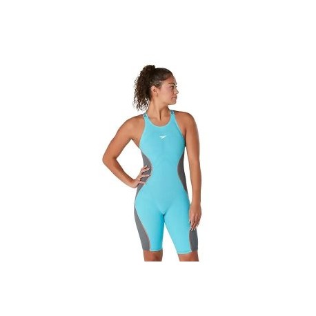 SPEEDO FASTSKIN LZR PURE INTENT OPENBACK KNEESKIN GREEN/GREY