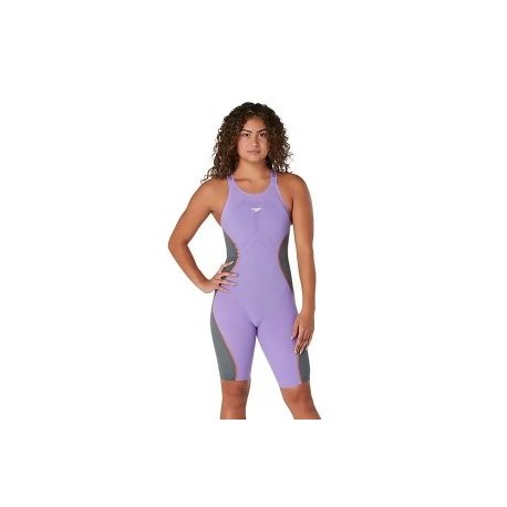 SPEEDO FASTSKIN LZR PURE INTENT OPENBACK KNEESKIN PURPLE/GREY