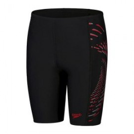 SPEEDO BOYS PLASTISOL PLACEMENT JAMMER BLACK/RED