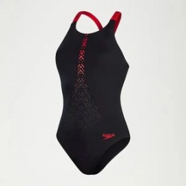 SPEEDO HYDROPRO SWIMSUIT BLACK RED