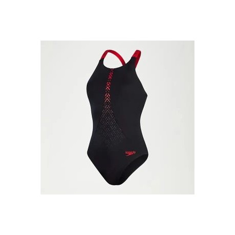 SPEEDO HYDROPRO SWIMSUIT BLACK RED