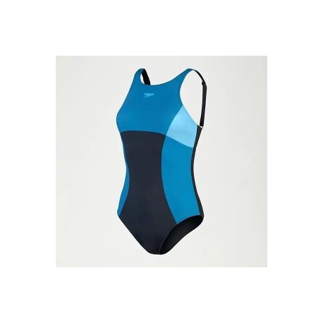 SPEEDO WOMENS SHAPING ENLACE 1 PIECE BLUE/BLACK