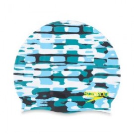 SPEEDO ELASTOMERIC PRINTED CAP GREEN/BLUE