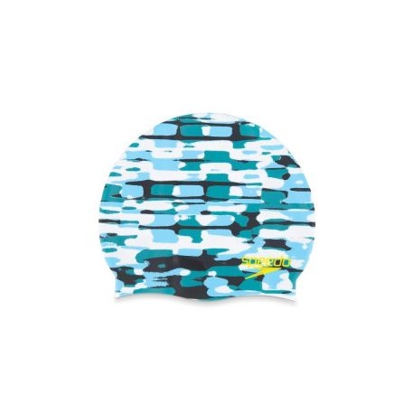 SPEEDO ELASTOMERIC PRINTED CAP GREEN/BLUE