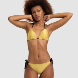 ARENA WOMAN WOMEN’S ARENA 50TH SHINY GOLD BIKINI TRIANGLE GOLD-BLACK