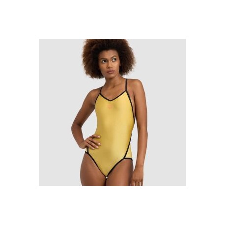 ARENA WOMAN WOMEN’S ARENA 50TH GOLD SWIMSUIT DIAMOND BACK GOLD-BLACK