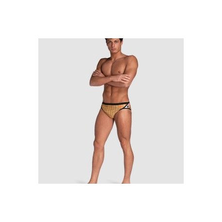 ARENA MAN MEN’S ARENA 50TH GOLD SWIM BRIEFS GOLD MULTIBLACK