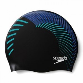 SPEEDO REVERSIBLE MOULDED SILICONE CAP BLACK/BLUE