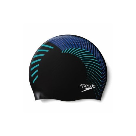 SPEEDO REVERSIBLE MOULDED SILICONE CAP BLACK/BLUE