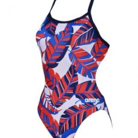 ARENA W TROPICALS LIGHT DROP BACK ONE PIECE NAVY-RED MULTI