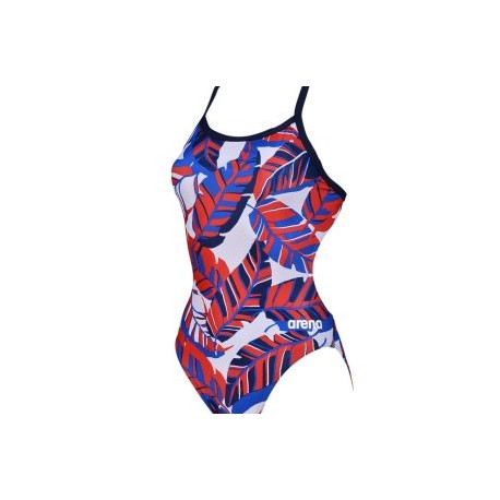 ARENA W TROPICALS LIGHT DROP BACK ONE PIECE NAVY-RED MULTI