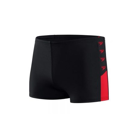 SPEEDO M BOOM LOGO SPLICE AQUASHORT BLACK/RED